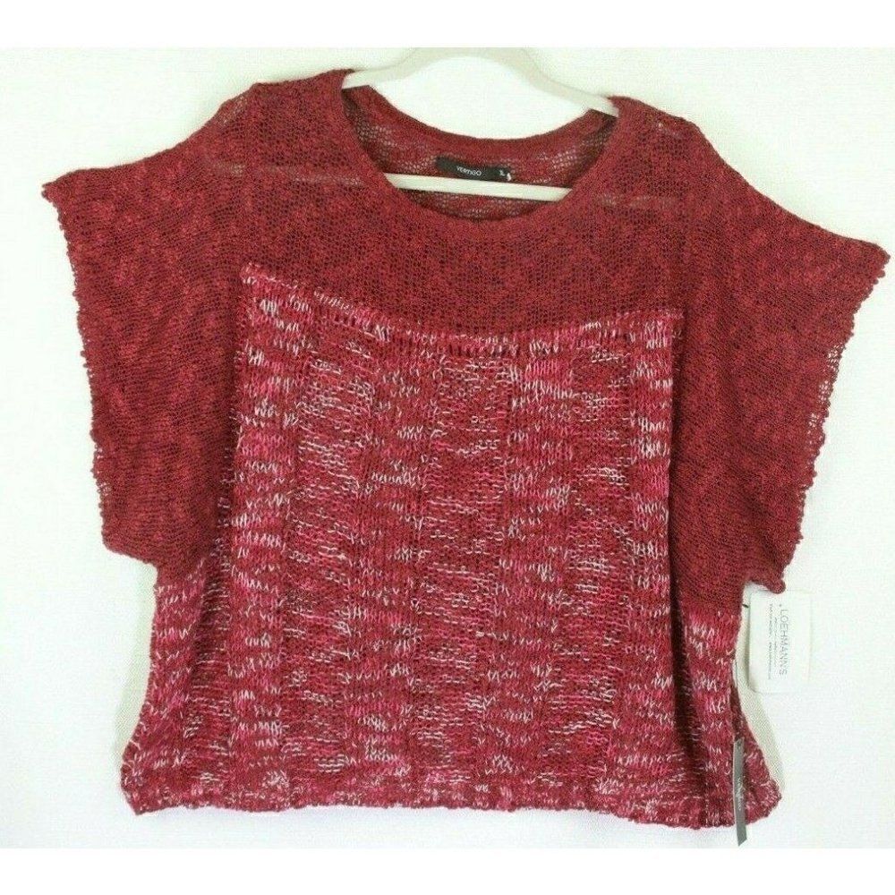 Vertigo Womens Sweater Short Sleeves Chunky Knit XL NEW